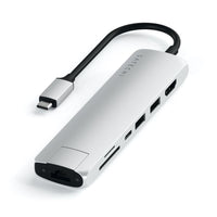 Thumbnail for satechi usb-c slim multiport with ethernet adapter silver