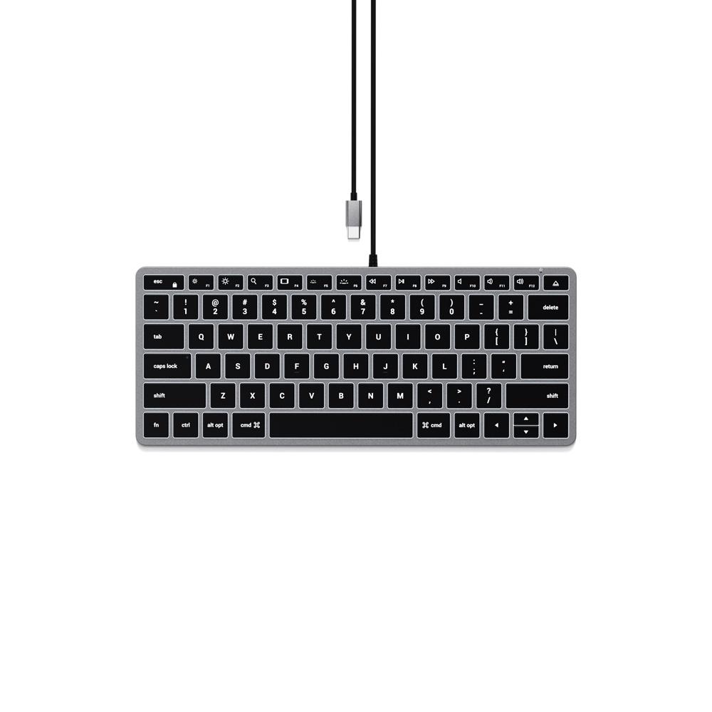 satechi slim w1 wired backlit keyboard (space grey)