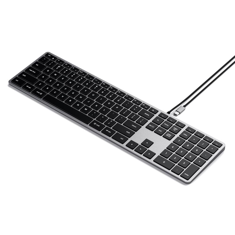 satechi slim w3 wired backlit keyboard (space grey)