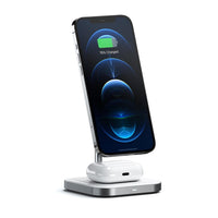 Thumbnail for satechi magnetic 2-in-1 wireless charging stand (space grey)