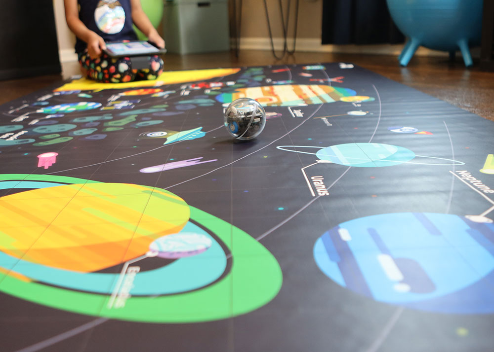 sphero space & soccer code mat + activity card set