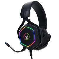 Thumbnail for bonelk gh-717 gaming rgb led headphones, usb + 3.5mm (black)