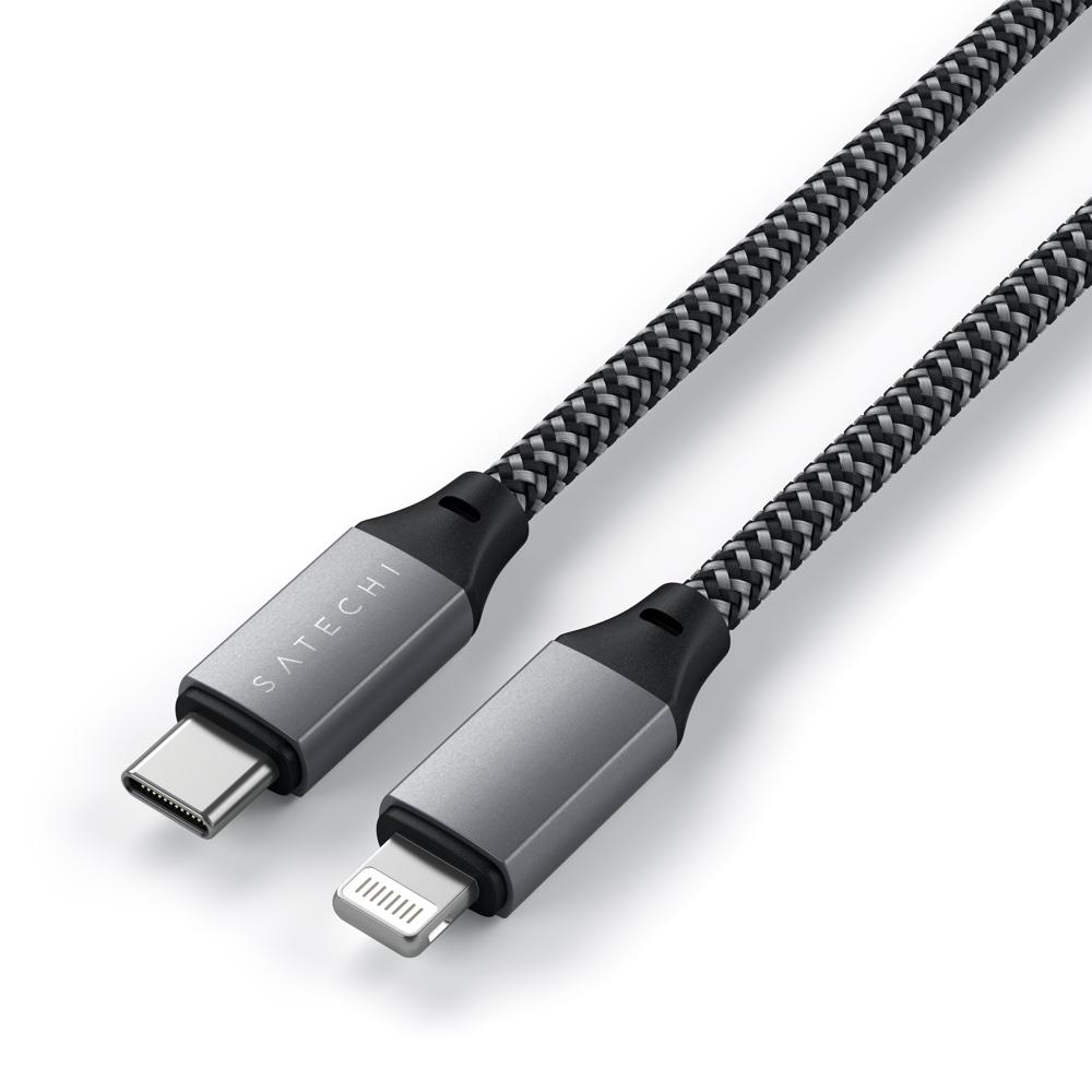 satechi usb-c to lightning short cable 25cm (space grey)